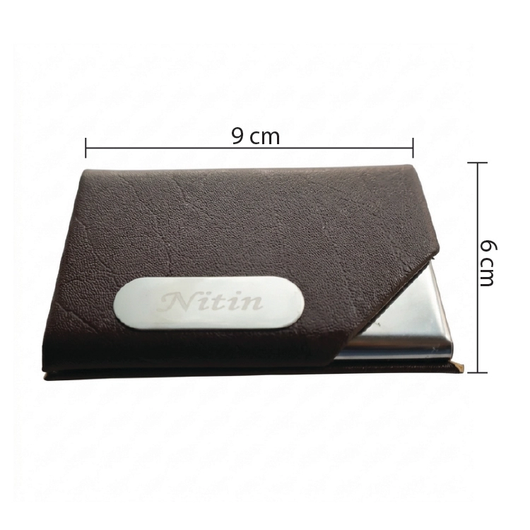 Personalized Brown Metal Visiting Card Holder